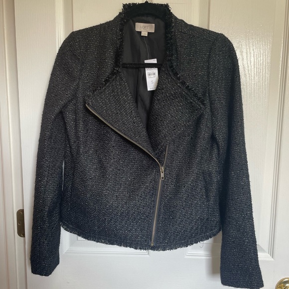 LOFT Jackets & Blazers - NWT Ann Taylor Loft metallic tweed moto jacket/blazer